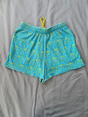 A.Lab Calisto Flower Blue Terry Cloth Shorts, Size Small